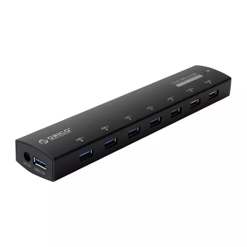 Orico As7C2-Bk Bộ Chia Usb Hub 7 Cổng Usb 3.0 (2 Cổng Sạc Pin) Đen - Aluminum Superspeed 7 Port Usb3.0 Bc 1.2 Charging Hub With Power Splitter Adapter - 97956