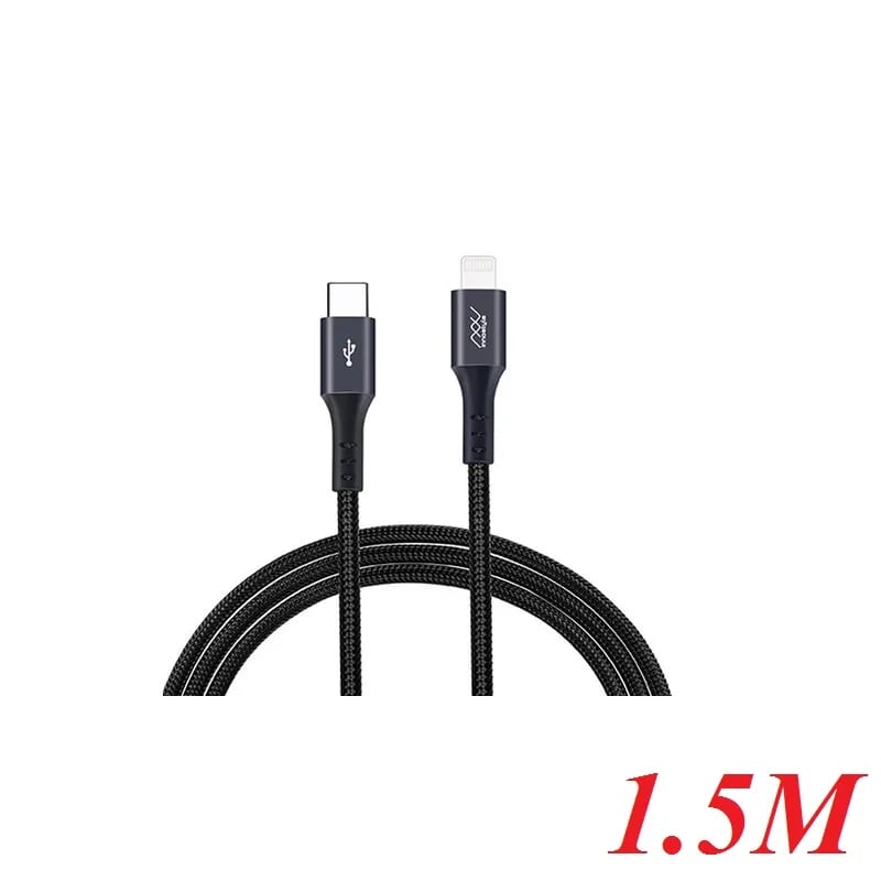 INNOSTYLE D_ICL150_ GR 1.5M Black Gray Cáp Sạc Nhanh Innostyle Duraflex 18w usb type c To Lightning Mfi Iphone Ipad Ipod 95528