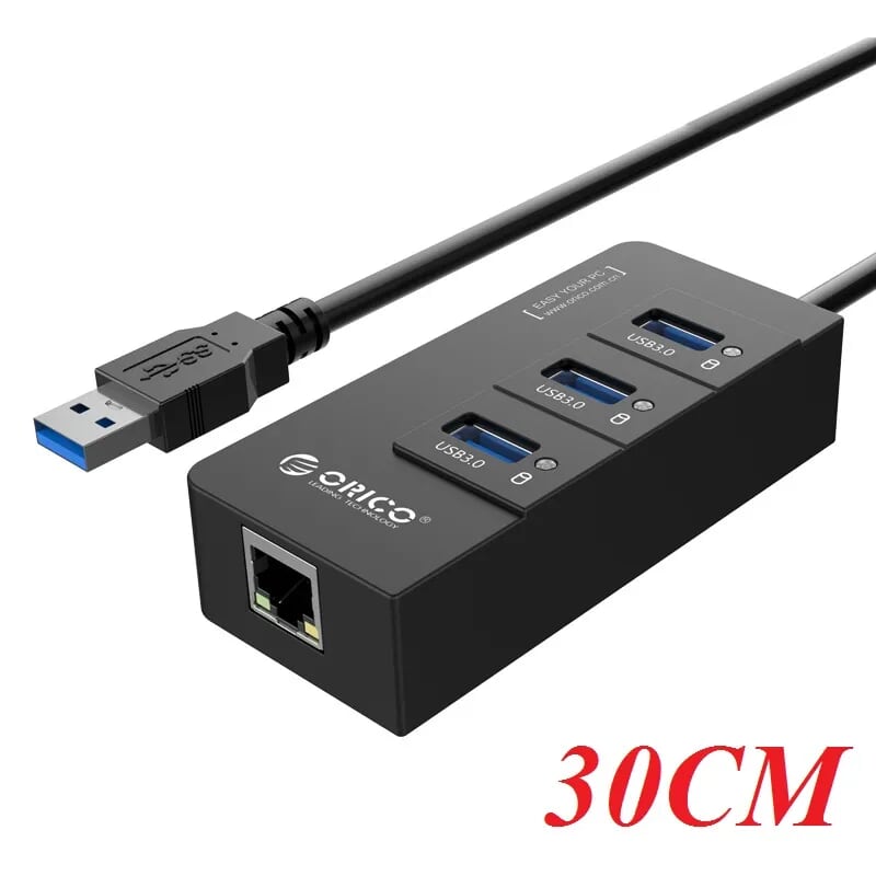 Orico HR01-U3-BK Bộ Chia Usb Hub 3 Cổng Usb 3.0 Tích Hợp Cổng Lan Gigabit - 98393