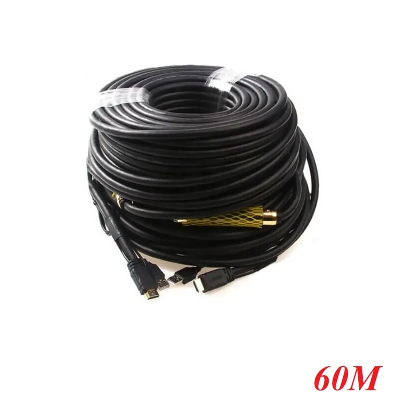 Unitek 98431 Y-C175 60M 4k Ultra HD Màu Đen Cáp HDMI chuẩn 1.4 có IC khuếch đại chống nhiễu