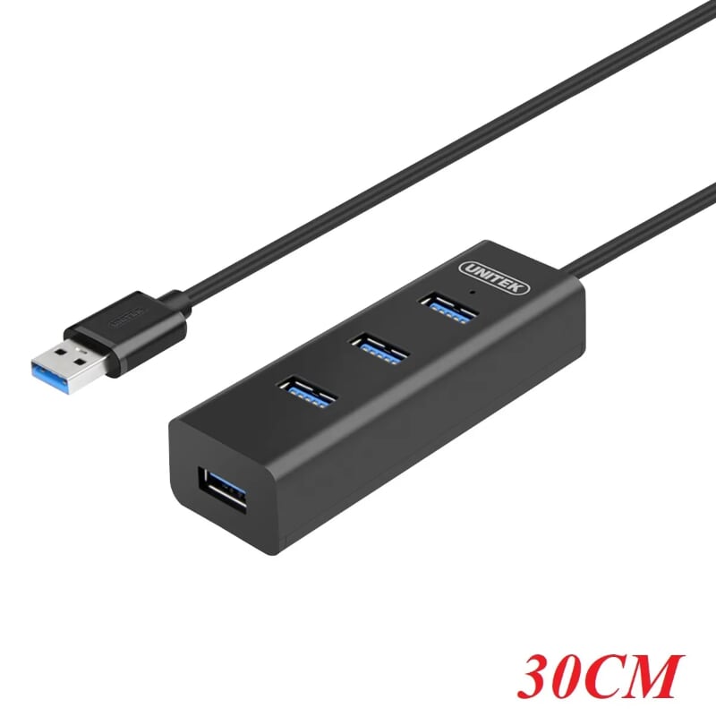Unitek 98602 Y-3089 30CM 4 cổng Màu Đen Bộ chia USB 3.0