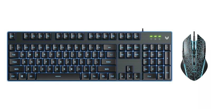 Rapoo 27235 V100s Bộ Bàn Phím Và Chuột Quang Cho Game Thủ 6400Dp I Đèn 7 Màu Siêu Bền 06327 27235