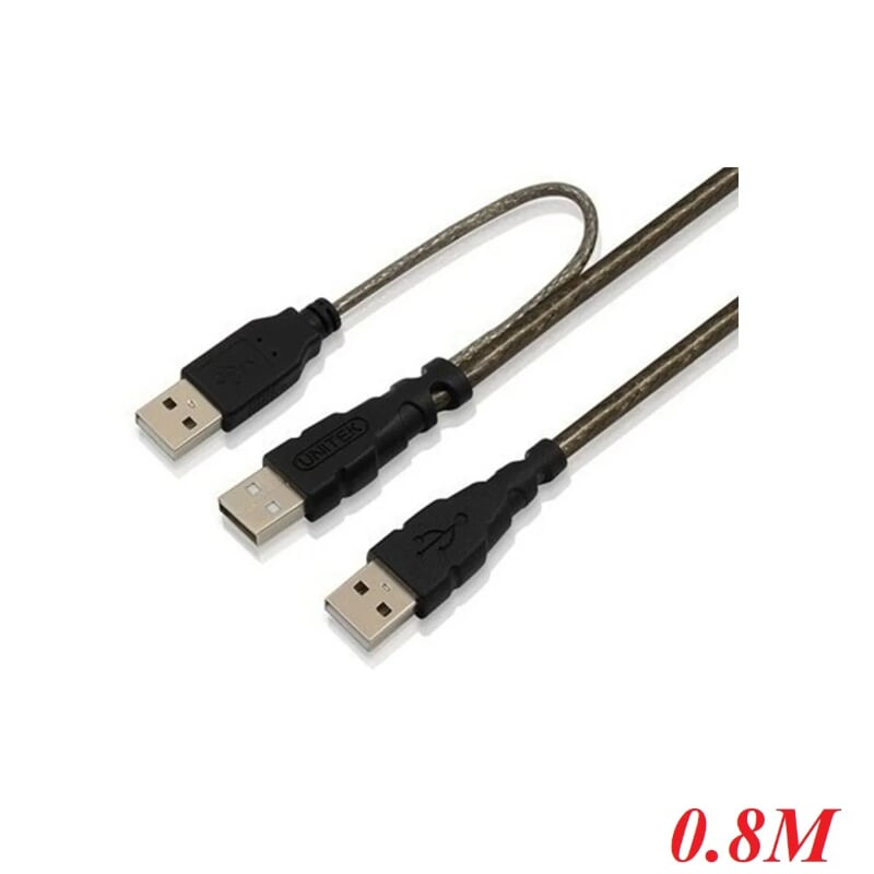 Unitek 95382 Y-C437 0.8M Cáp Chữ Y 3 Đầu Usb 2.0 bọc chống nhiễu