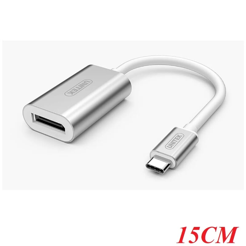 Unitek 95751 Y-6317 15CM Màu Bạc Cáp chuyển Type-C sang Displayport chuẩn 1.2