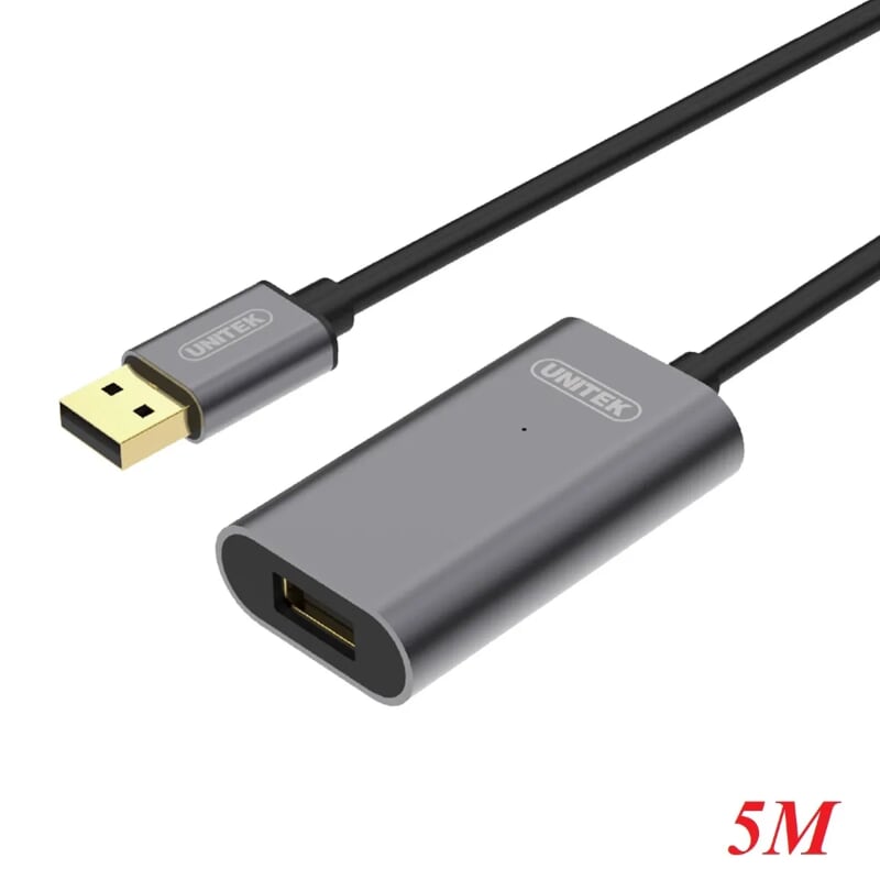 Unitek 98063 Y-271 5M Màu Xám Cáp Usb Nối Dài 2.0 Extension có IC khuếch đại