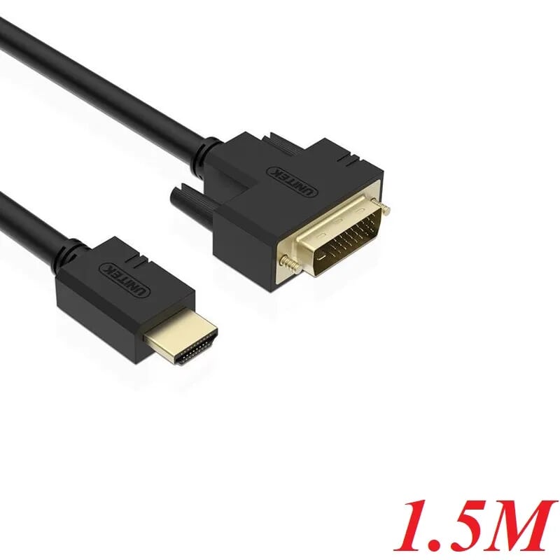Unitek 97790 Y-C220A 1.5M Màu Đen Cáp chuyển Hdmi sang Dvi 24+1