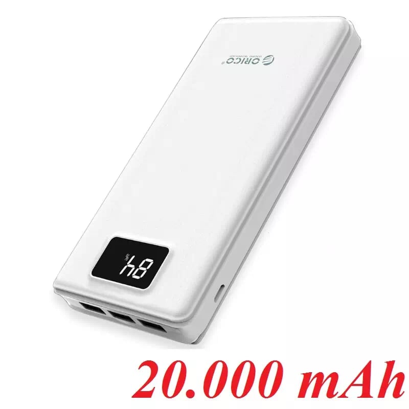 Orico Le20000-Wh Pin Sạc Dự Phòng 20 000Mah Trắng - 2 Cổng Usb 5V1A 1 Cổng Usb 5V2A - Có Thể Sạc 3 Thiết Bị Cùng 1 Lúc - 97116