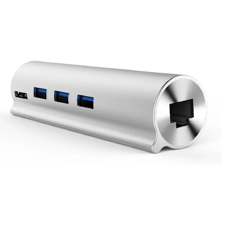 Unitek 98245 Y-3095 Màu Bạc Bộ chuyển đổi USB Type-C sang 3 cổng USB 3.0 + Lan Gigabit