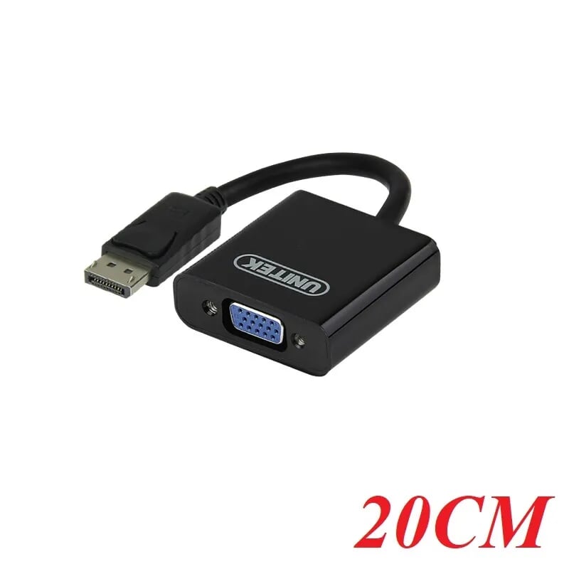 Unitek 95360 Y-C5118E 20CM Màu Đen Cáp chuyển Displayport sang Vga