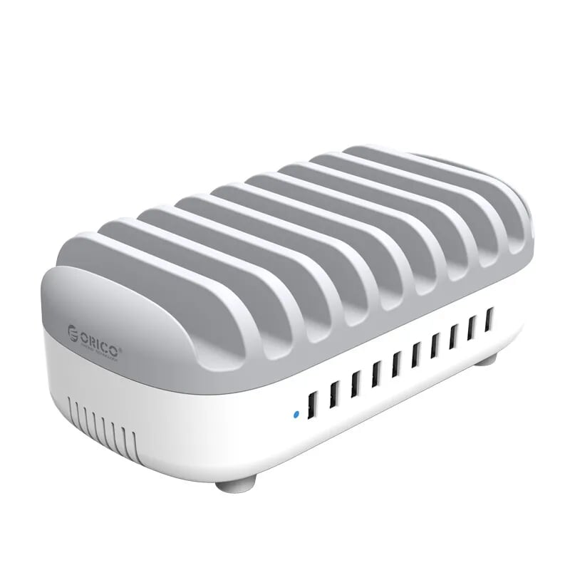 Orico DUK-10P Dock Sạc Điện Thoại 120W Đèn Led Cáp Dài 1.5M Usb 10 Cổng 2.4A - 97114