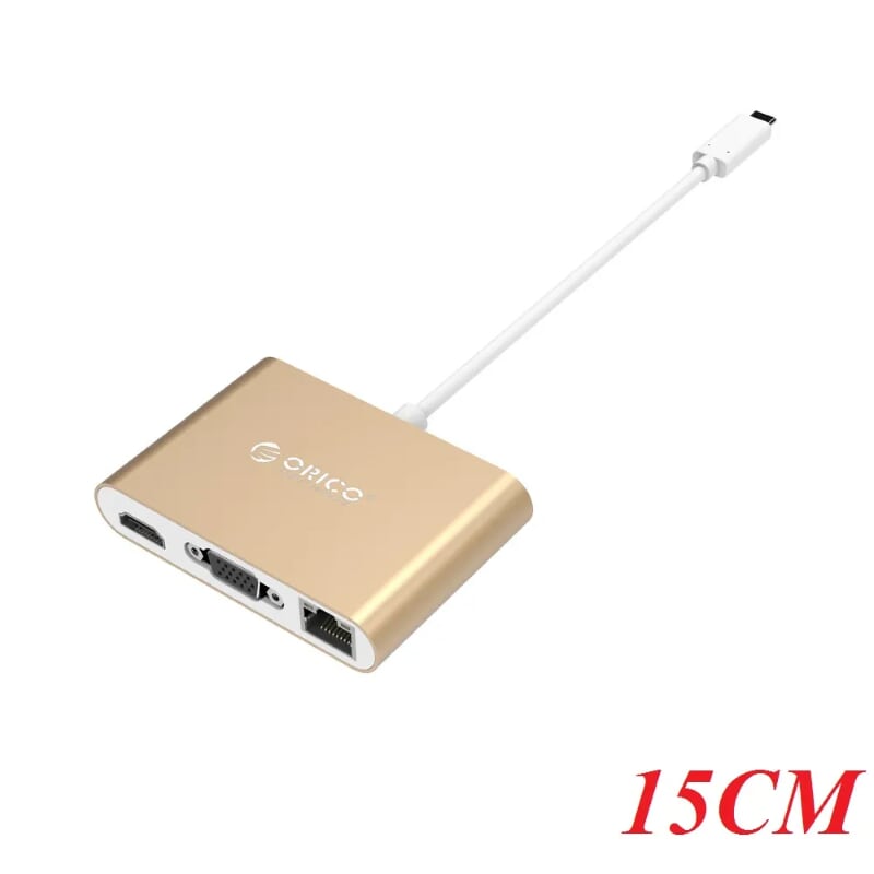 Orico Rcnb-Gd Đầu Chuyển Đổi Type C Sang 4 Cổng Hdmi Vga Type C Usb 3.0 Vàng 97520