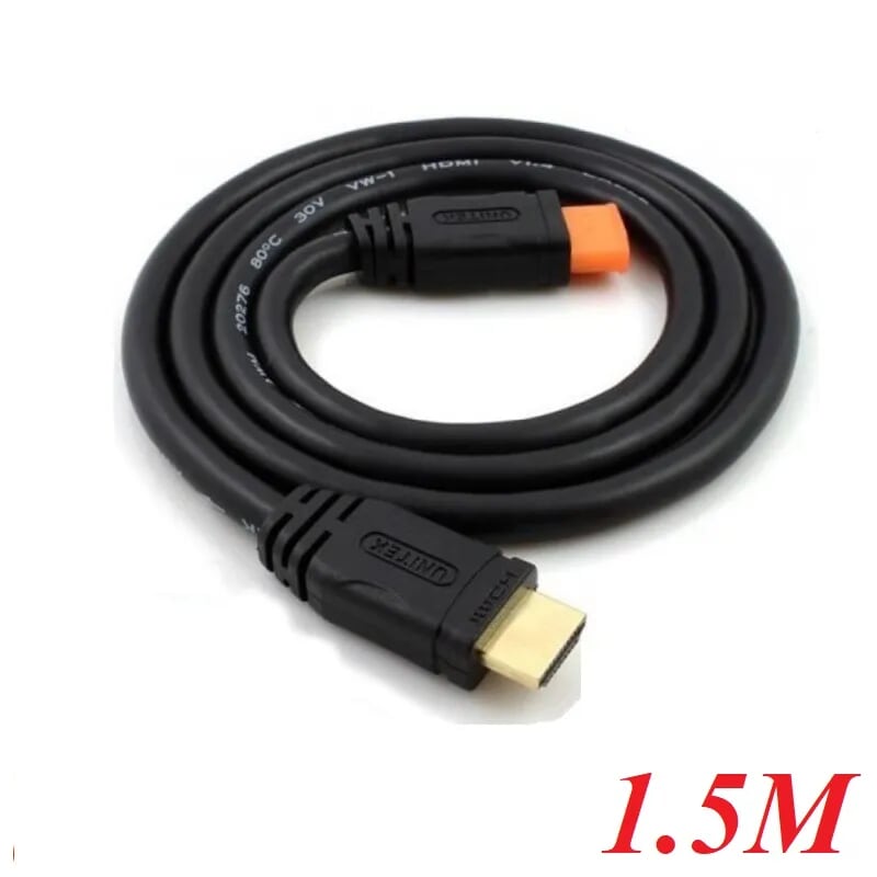 Unitek 97974 Y-C137M 1.5M 4k Màu Đen Cáp Hdmi chuẩn 1.4 dây tròn chống nhiễu