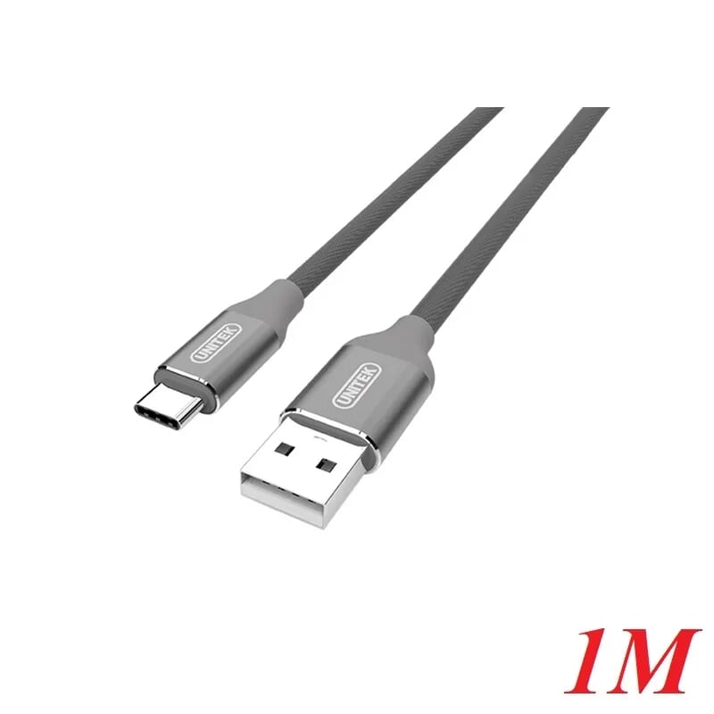 Unitek 96834 Y-C4025AGY 1M Màu Xám Cáp sạc + truyền dữ liệu USB 2.0 sang Type-C bọc dù