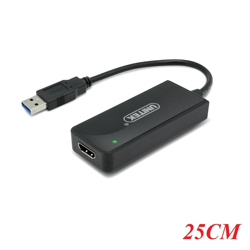 Unitek 95371 Y-3702 25CM 1080P Màu Đen Cáp chuyển Usb 3.0 sang Hdmi âm