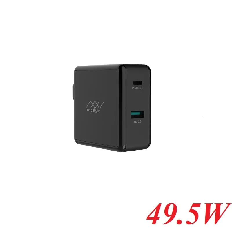 INNOSTYLE IC49PD - BK 49.5w Black Sạc Nhanh Innostyle Gomax Pd 1*usb type c Pd & 1*Usb A Qc3.0 18w 95390