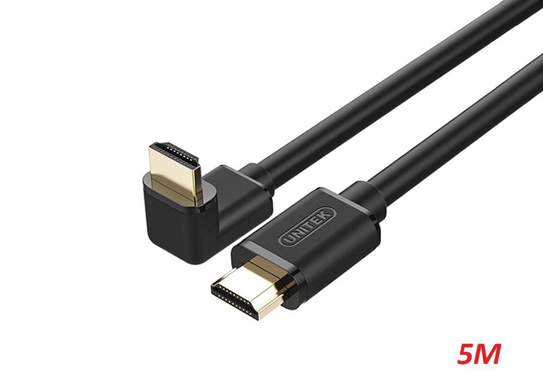 Unitek 29059 Y-C1010 5M Một Đầu Vuông Góc 90 Độ Cáp Hdmi 1.4 Màu Đen