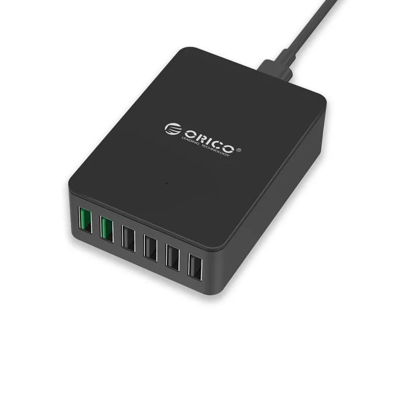Orico QSE-6U Sạc Điện Thoại 50W Usb 6 Cổng Tích Hợp 2 Cổng Sạc Nhanh Qc2.0 - 95161