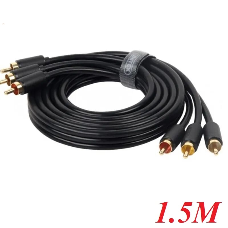 Unitek 95549 Y-C950BK 1.5M Màu Đen Dây AV 6 đầu bông sen