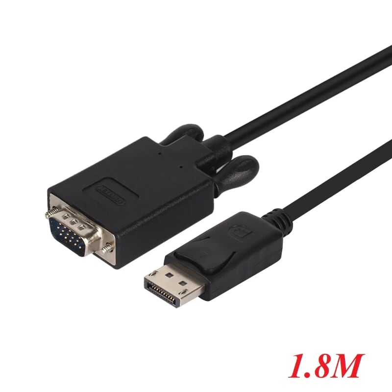 Unitek 98740 Y-C5118F 1.8M Màu Đen Cáp Chuyển Displayport sang Vga