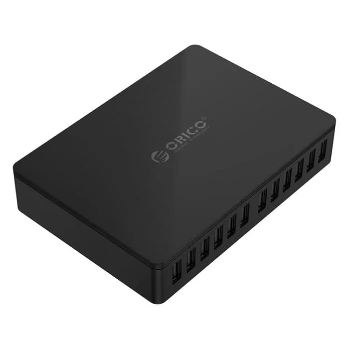 Orico DUB-12P-BK Sạc Điện Thoại 100W Cáp Dài 1M Có Led Usb 12 Cổng 2.4A - 96190