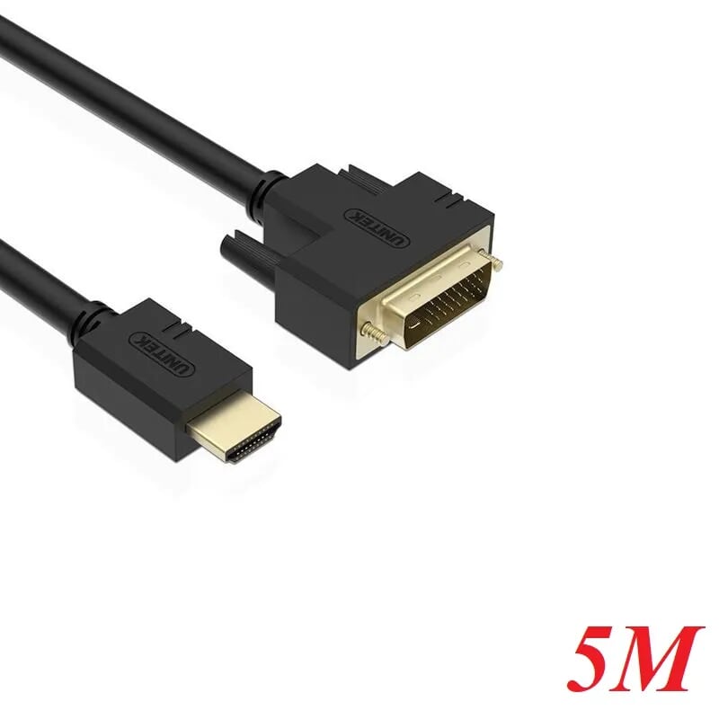 Unitek 97161 Y-C220A 5M Màu Đen Cáp chuyển Hdmi sang Dvi 24+1