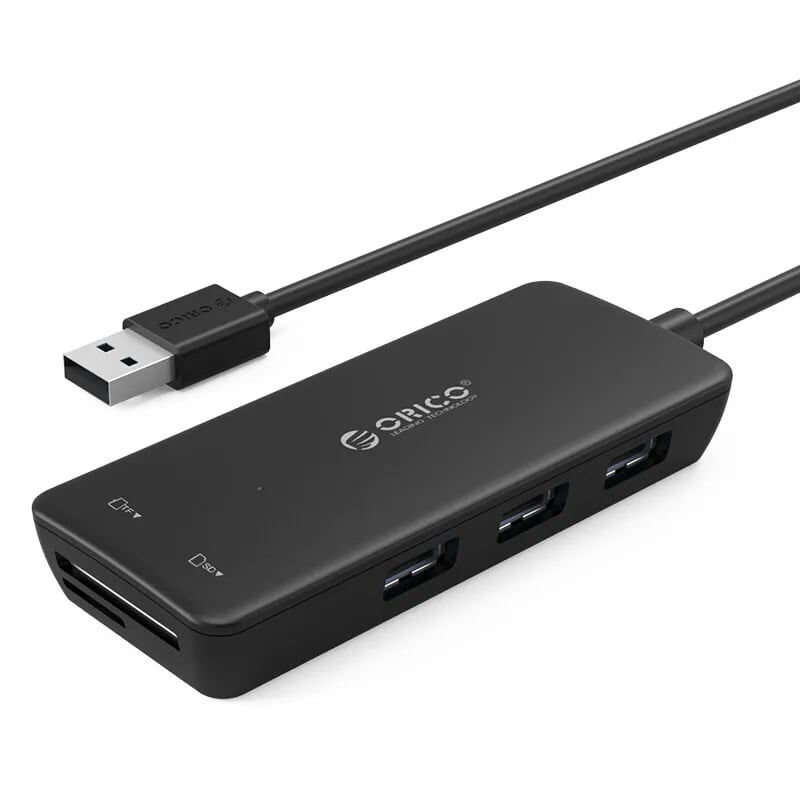 Orico H3TS-U2-BK Bộ Chia Usb Hub 3 Cổng Usb 2.0 Cáp Dài 0.3M Tích Hợp Đầu Đọc Thẻ Nhớ Tf Sd - 95596