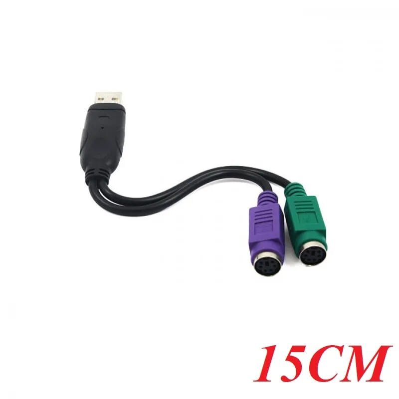 Unitek 96682 Y-155 15CM Màu Đen Cáp chuyển Usb 2.0 sang 2 cổng Ps2