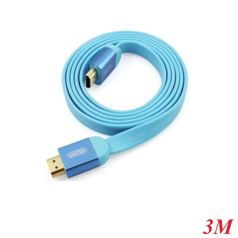 Unitek 98372 Y-C155 3M 4K Màu Xanh Cáp Hdmi chuẩn 1.4 dây dẹp chống nhiễu