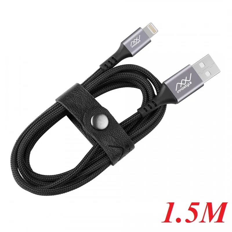 INNOSTYLE D_IAL150_ GR 1.5m Black Gray Cáp Innostyle Duraflex Usb A To Lightning Mfi Iphone Ipad Ipod 96750