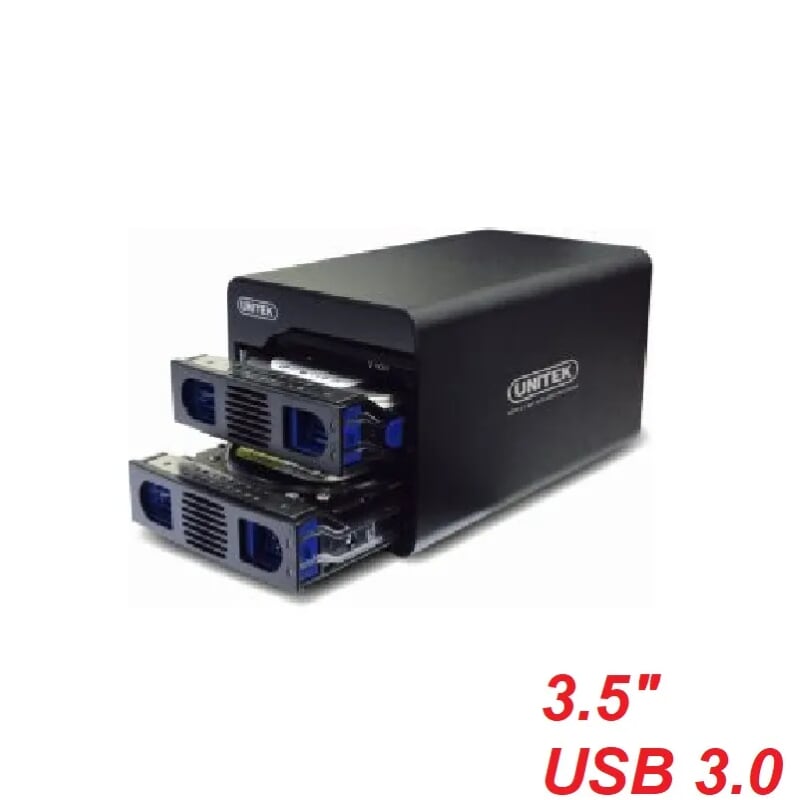 Unitek 25017 Y-3355 Docking Usb 3.0 To 2 Sata 3.5Inch Hộp Đựng Ổ Cứng Hdd Màu Đen