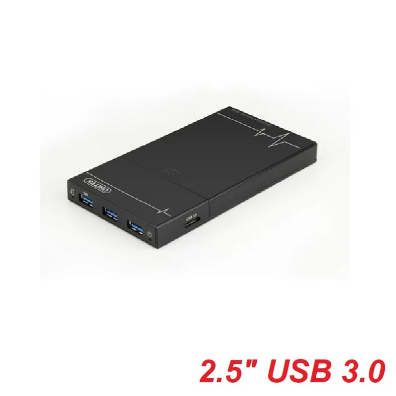 Unitek 25934 Y-3256 Box Usb 3.0 + Hub Usb 3.0 Sata 2.5Inch Hộp Ổ Cứng Hdd Màu Đen