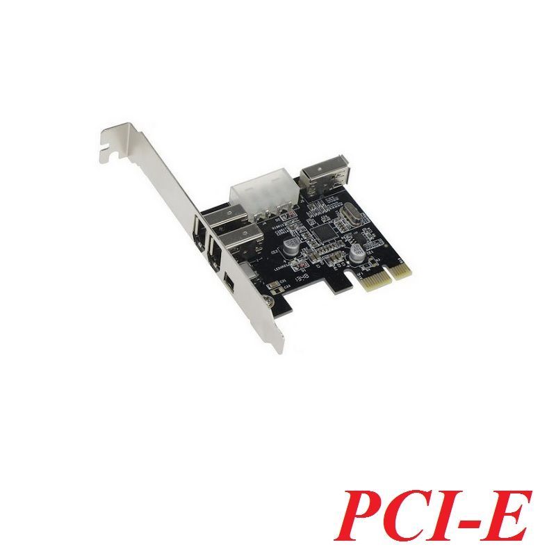 Unitek 25110 1394A-3N Card PCI-e 1x ra 3 cổng 1394A 400mb 2 lớn 6 pin + 1 nhỏ 4 pin có nguồn phụ