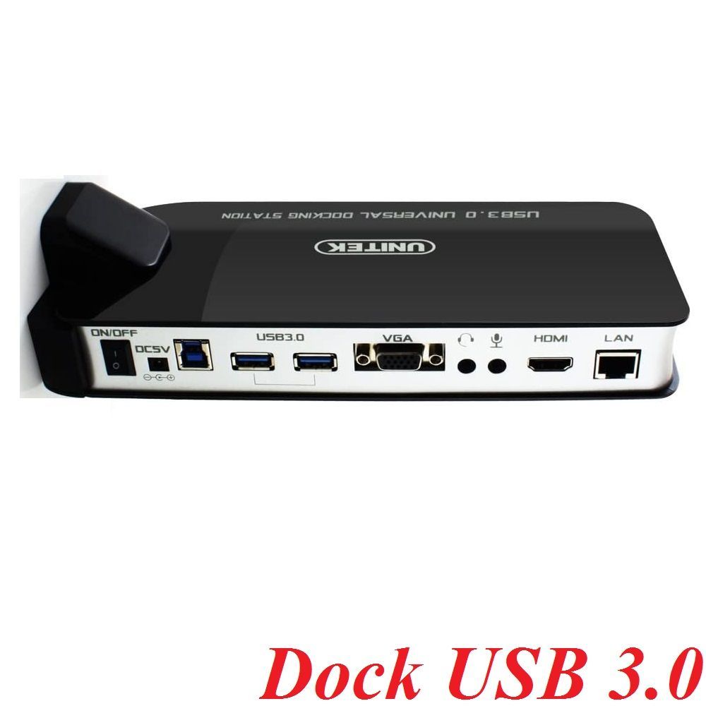 Unitek 25034 Y-3704 HDD Dock USB 3.0 RA USB + VGA + HDMI + LAN + Audio