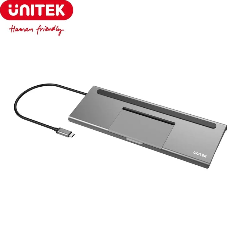 Unitek 25940 D1022A USB Type-C ra 2 x USB 3.0 2 x USB 2.0 HDMI Displayport VGA + Audio LAN SD TF Bộ chia Hub