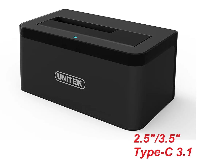Unitek 28340 Y-3605 Docking Type-C 3.1 To Sata 2.5 - 3.5Inch Hộp Đựng Ổ Cứng Hdd Màu Đen