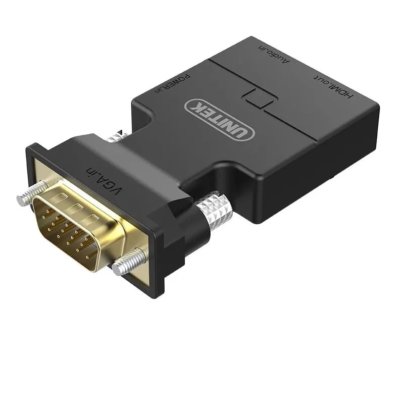 Unitek 25828 Y-HD05001BK Đầu đổi VGA - audio sang HDMI