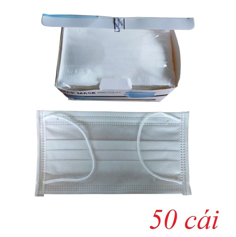Makmask 19070 màu trắng  khẩu trang 4 lớp kháng khuẩn hộp 50 cái