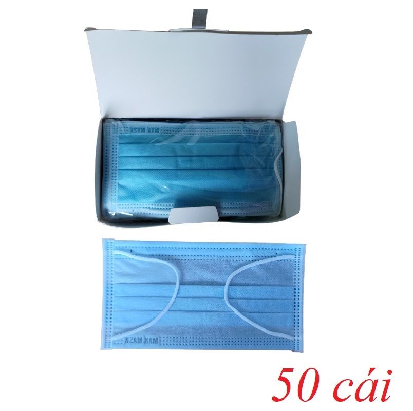 Makmask 15497 màu xanh  khẩu trang 4 lớp kháng khuẩn hộp 50 cái