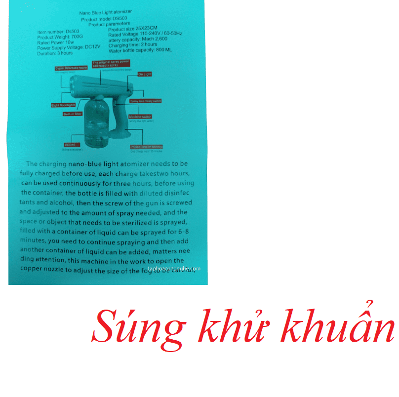 OEM-MK 26162 DS503 800ml wireless disinfect liquid and 70 alcohol spray atomizer gun 3 hours use lithium battery