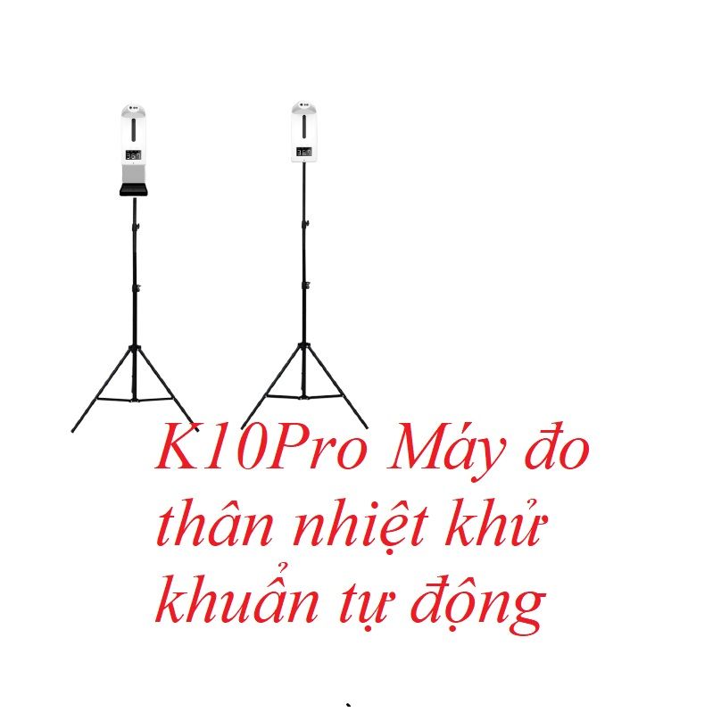 OEM-MK 27152 K10Pro 1L Máy đo thân nhiệt trán tích hợp khử khuẩn tay tự động - hỗ trợ tiếng Anh - đề bàn - treo tường - chân đứng - dùng 4 pin 4a hoặc nguồn typec - 1 lit Quà tặng chân đế