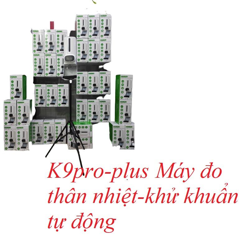 OEM-MK 27362 K9ProPlus 1.2L Máy đo thân nhiệt trán tích hợp khử khuẩn tay tự động - hỗ trợ tiếng Anh - đề bàn - treo tường - chân đứng - dùng 4 pin 4a hoặc nguồn typec - 1.2 lit - tự động phun nước rữa tay - có màn hình hiển thị số - báo động khi nhiệt độ