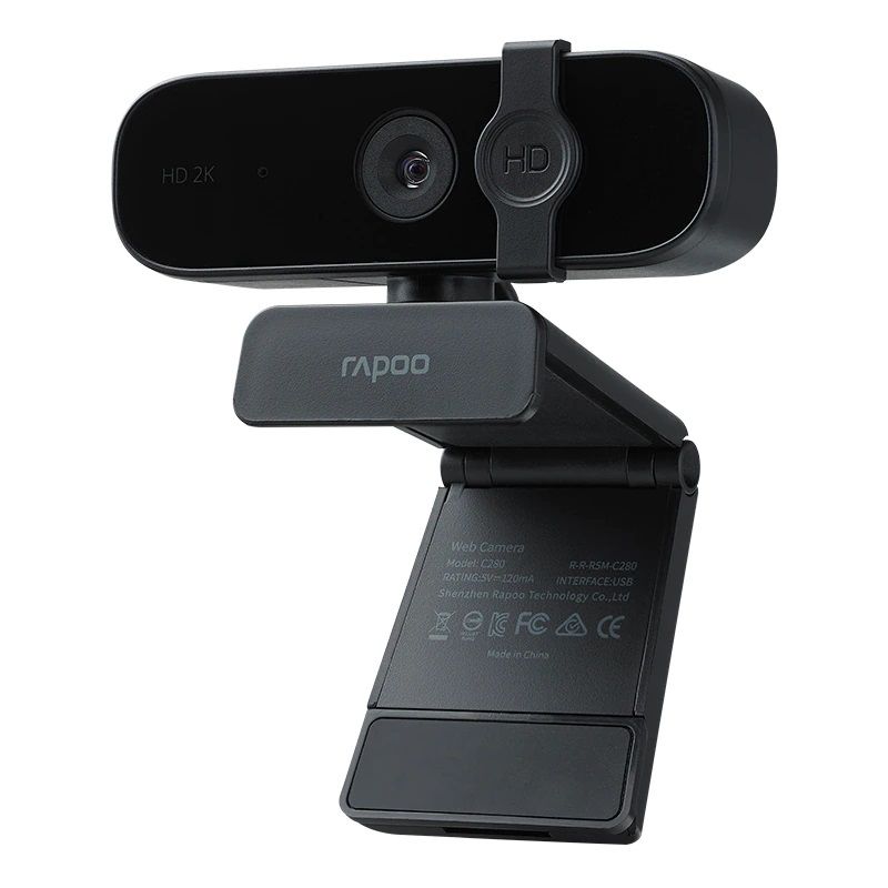 Rapoo 15238 C280 Webcam độ phân giải 2K 2560 x 1440 phạm vi quan sát 85 độ có nắp bảo vệ ống kính
