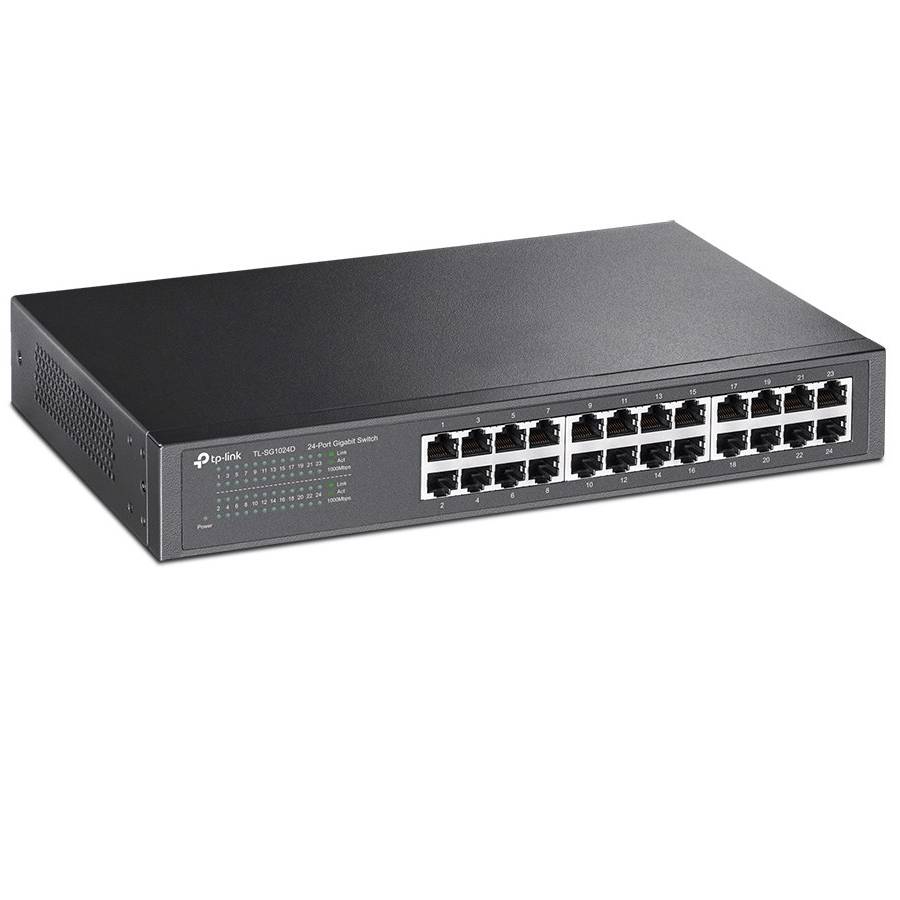 Tplink 15360 TLSG1024D 24 port màu đen Switch Chia Tín Hiệu  cổng kim loại 10/100/1000