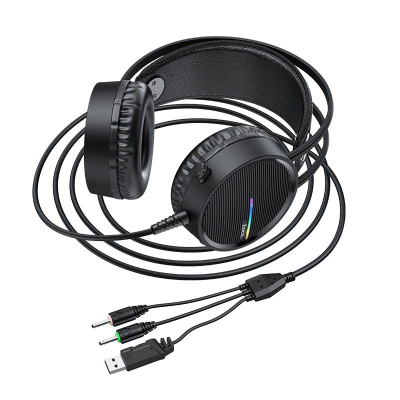 Hoco 16773  w100 2 zắc tai nghe chụp tai chuyên dùng streamer game thủ đèn