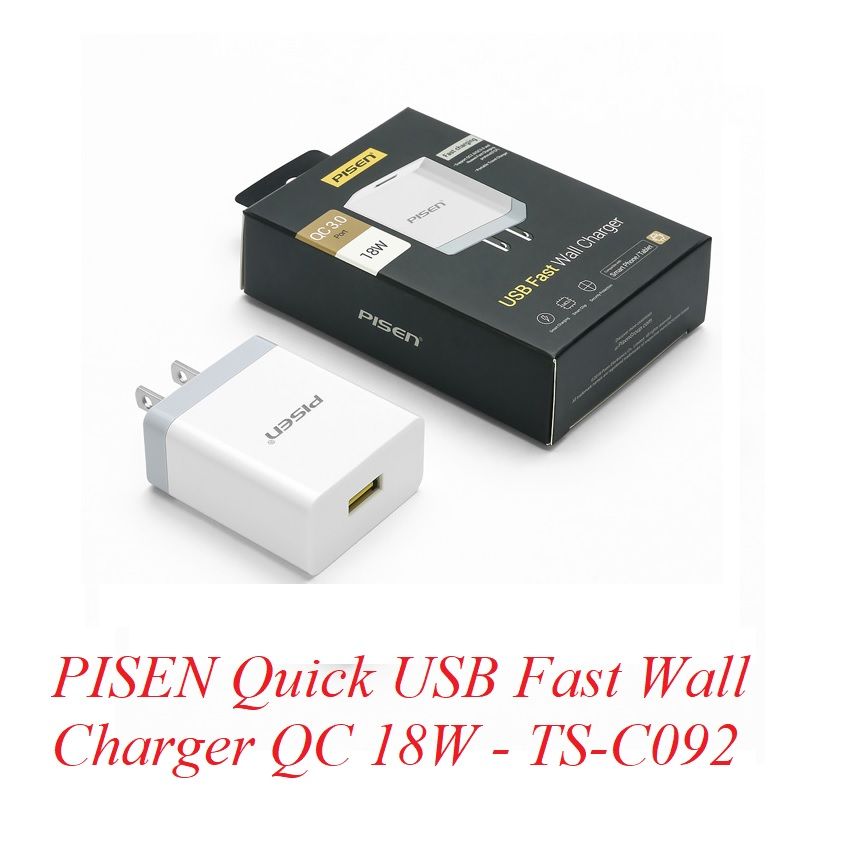 Pisen 88689 Củ Sạc Quick USB Fast Wall Charger QC 18W TS-C092
