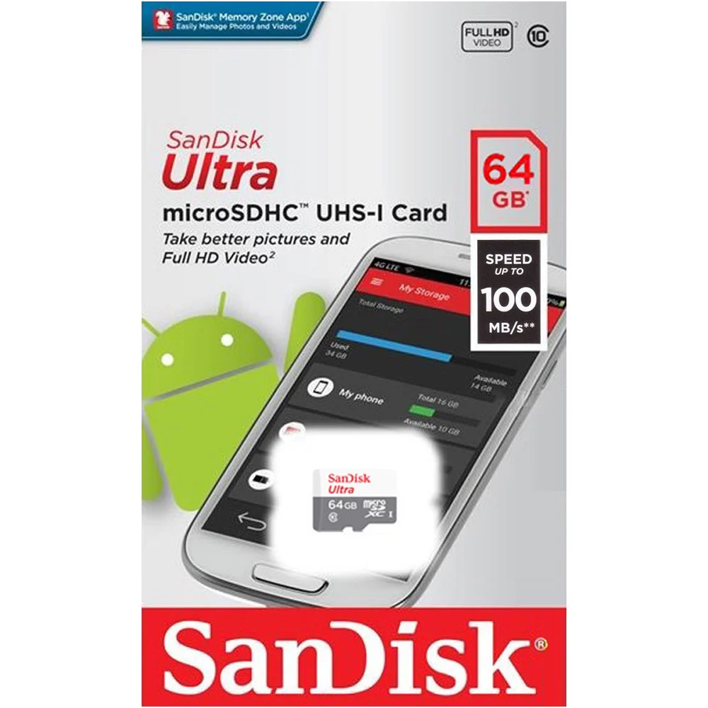 Sandisk 16105 64gb 100mb/s Thẻ nhớ Micro SD