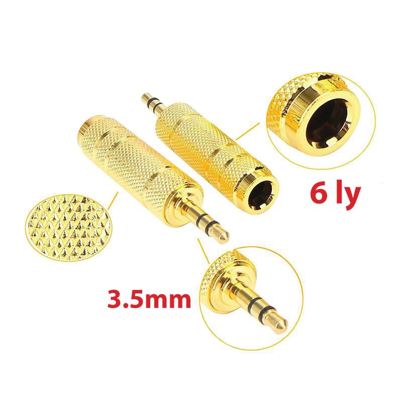 Oem 19902 3.5mm đực sang cổng 6.5mm cái Đầu jack chuyển đổi âm thanh
