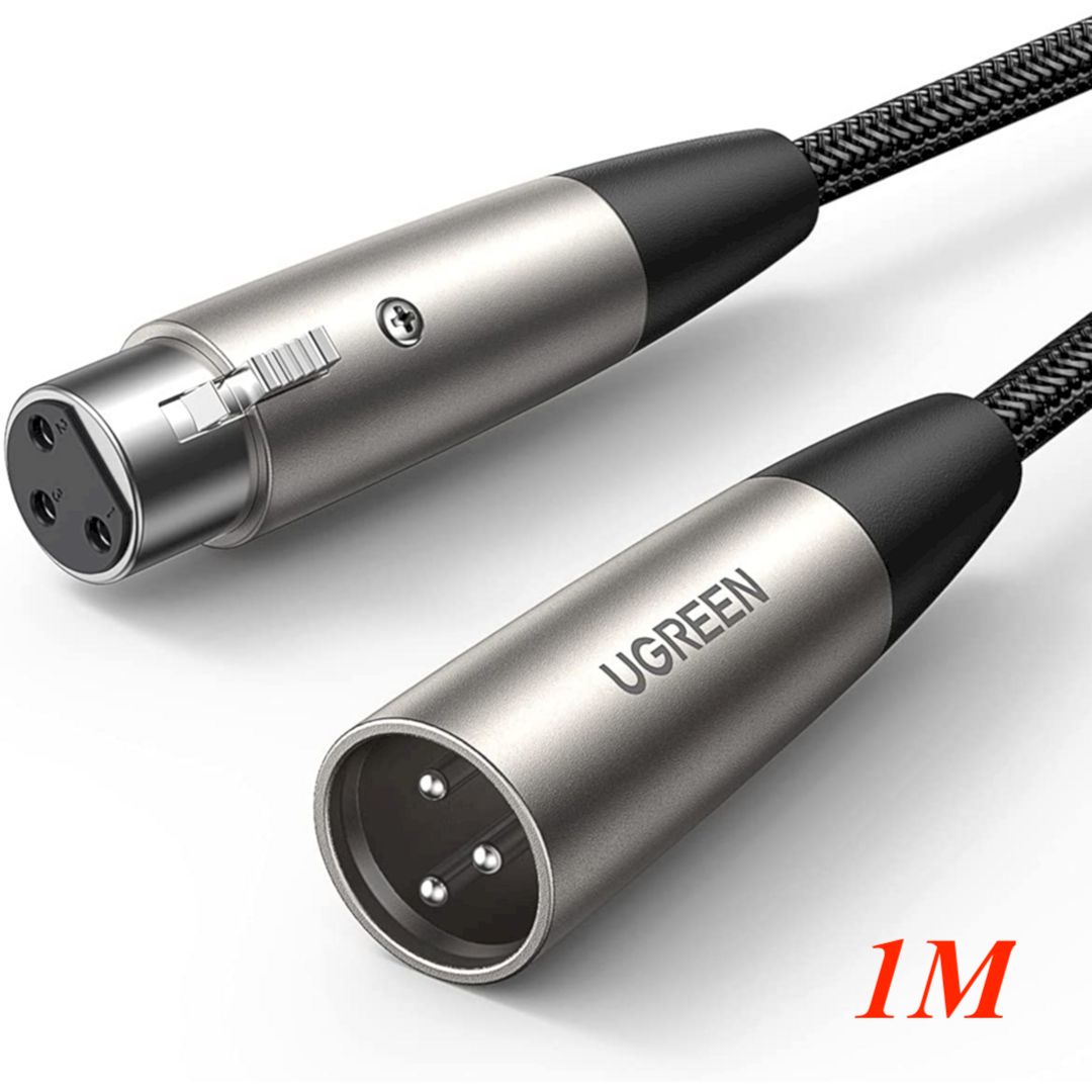 Ugreen 20499 1m extension XLR cannon Hi - Fi Cable M to F Metal head Black AV185