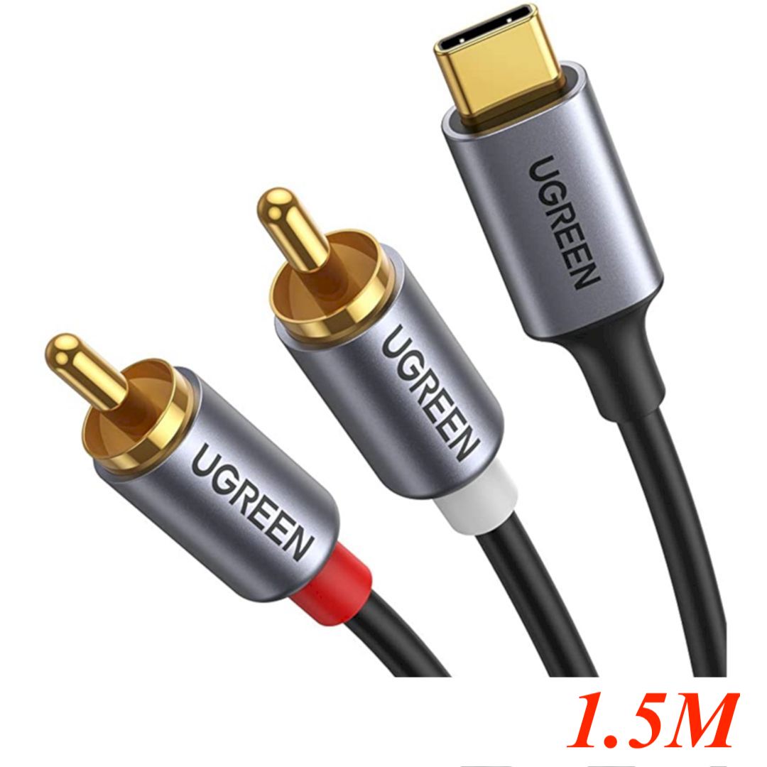Ugreen 20193 1.5m USB type C Male to 2*RCA Male Audio sound Cable with DAC Chip CM451