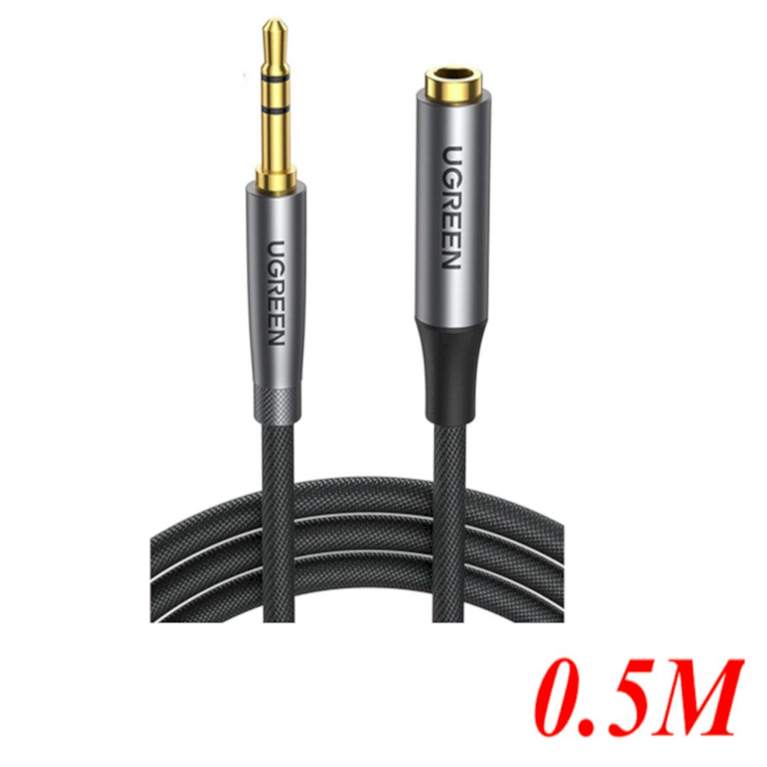 Ugreen 50214 0.5m Extension 3.5mm 3 - Pole Male to Female Cable Black 50cm AV190